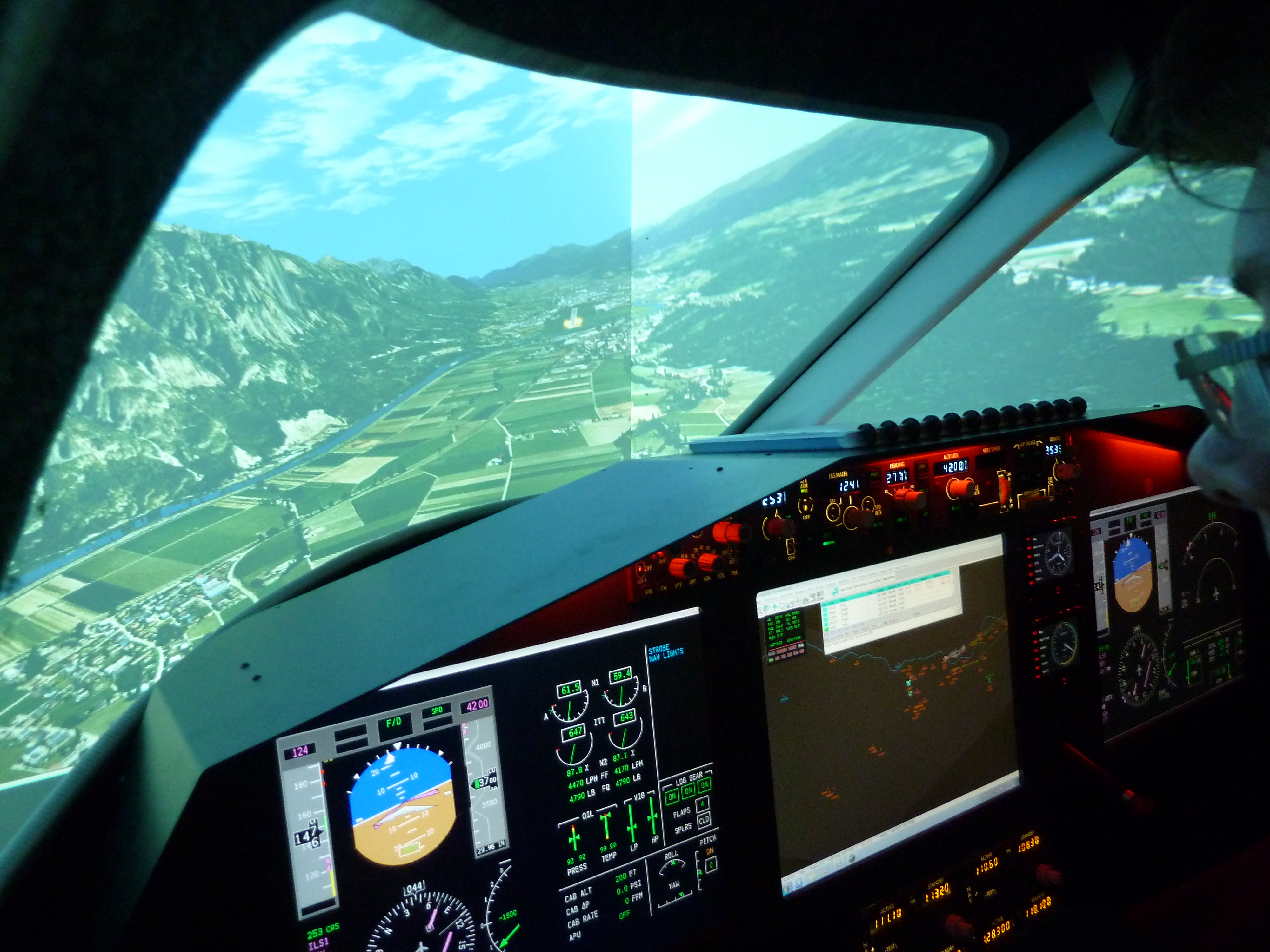 Cockpit mit Alpenblick
